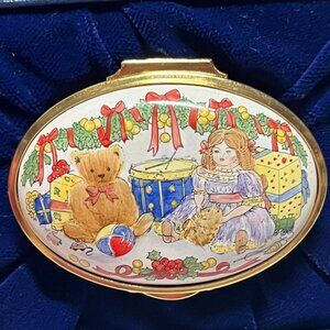LTD Christmas 1987 Halcyon Personalized Trinket Box "Leslie" for Harrods 84/100